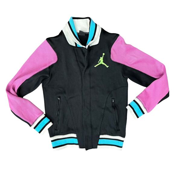 Jordan Jackets & Blazers - Air Jordan Fuchsia Black Blue White Colorblock Jumpman Logo Track Jacket Size S